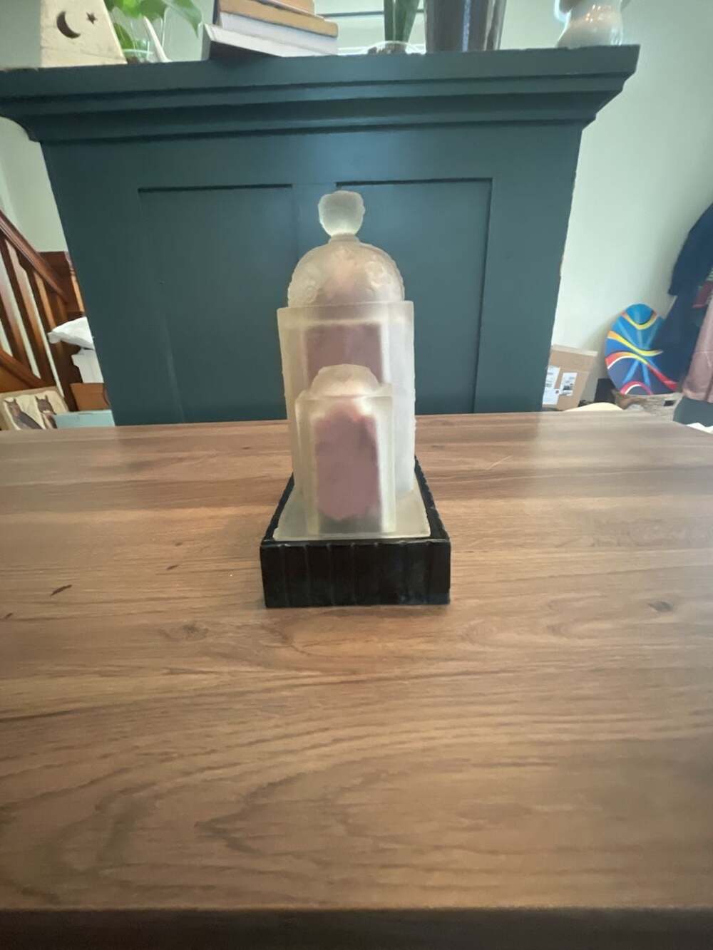 Vintage Art Deco Frosted Glass Architectural Tier Desk Lamp-non-working - Picture 2 of 11